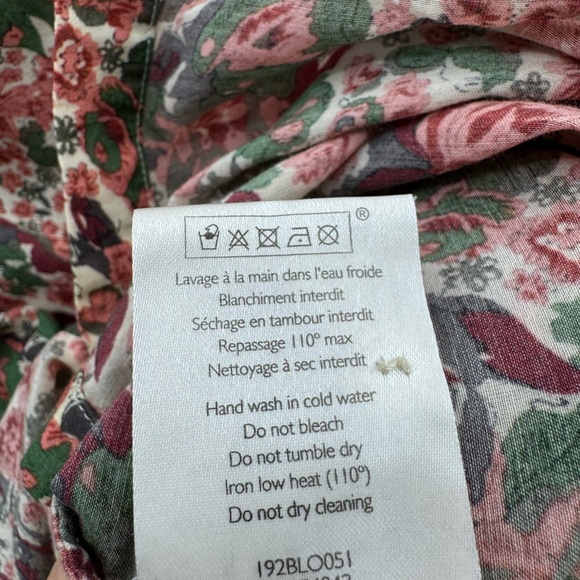 Sezane Womens XS (34) Floral Button Up Shirt Cotton Silk Blend Quiet Luxury - Picture 6 of 8